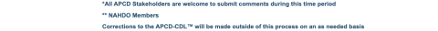 APCD-CDL Maintenance Timeline Caveats
